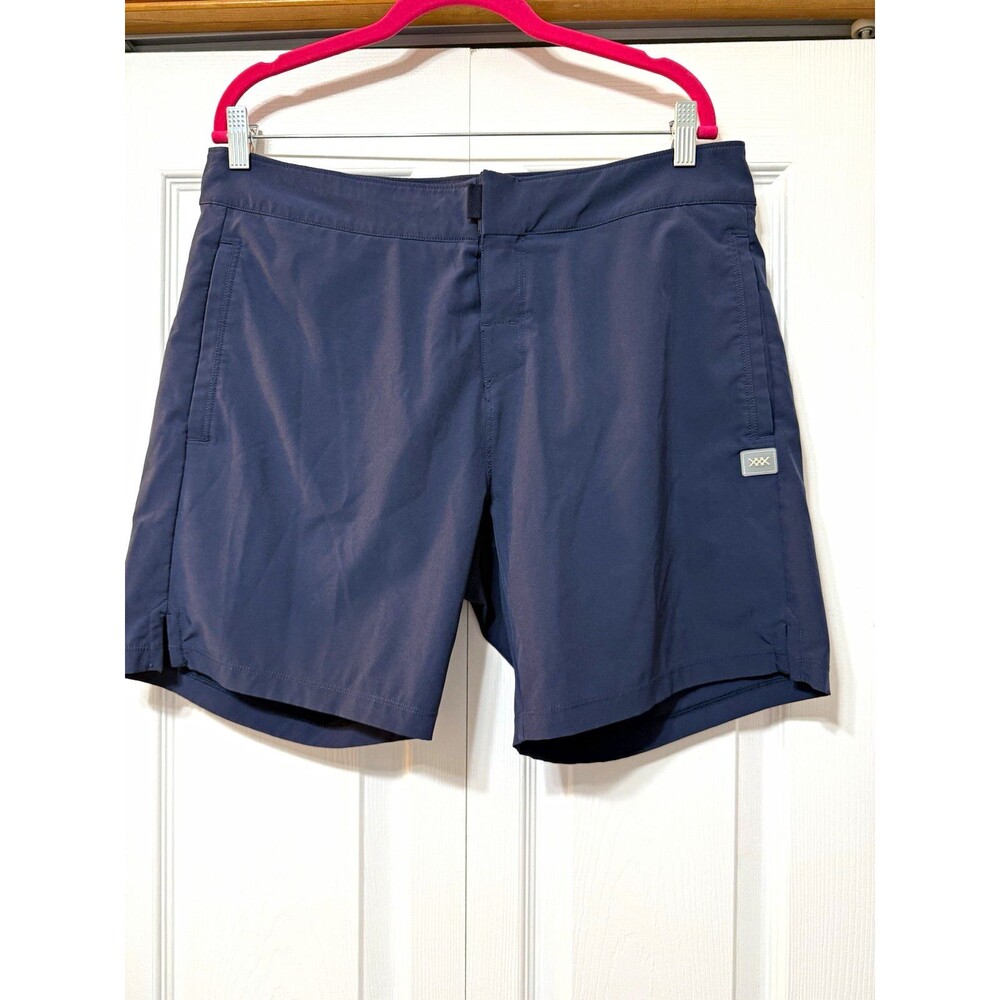Rhone Men's Solid Blue Athletic Shorts 34W 7" Inseam Stretch Pockets